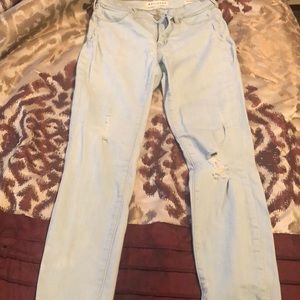 Light wash blue skinny jeans